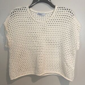 Arizona Jean Company Women's White Crochet Crop Top